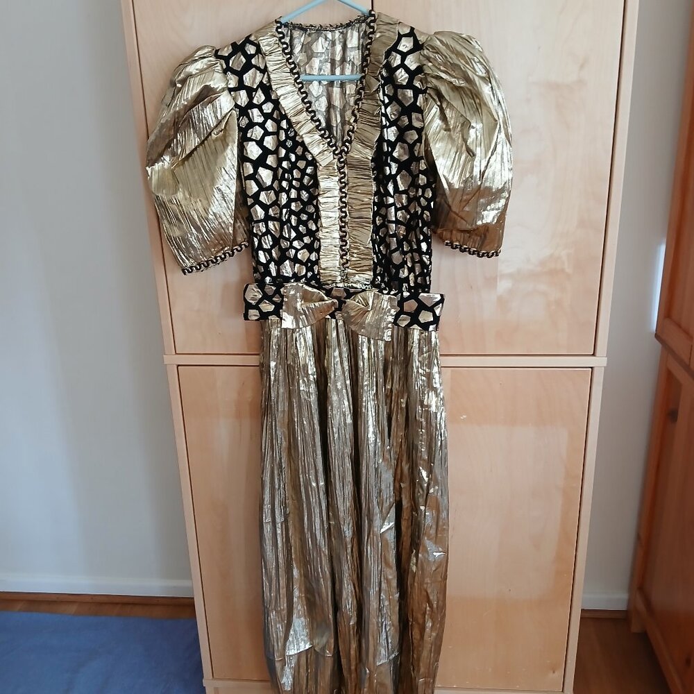 Gold black design Evening Party Weeding Dress Size S